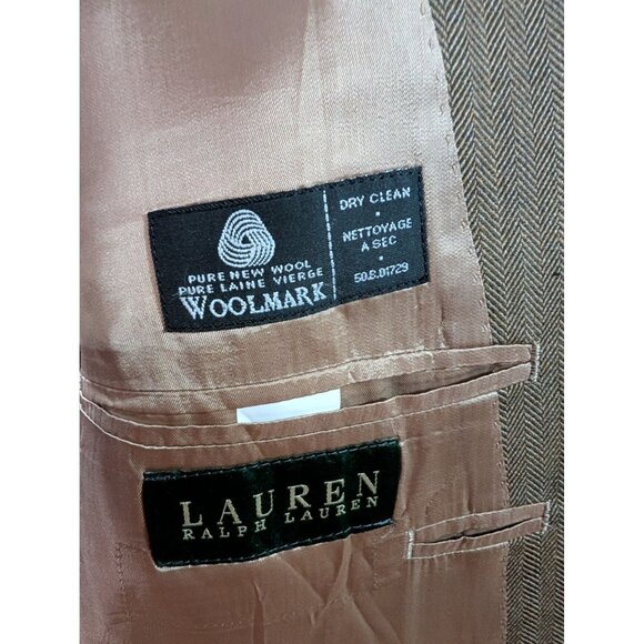 Lauren Ralph Lauren Wool Herringbone Mens Blazer 43R - Picture 3 of 6